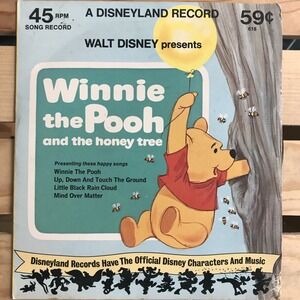 Winnie the Pooh & the Honey Tree Disneyland Record 45 RPM Vinyl 618 Vintage 1975